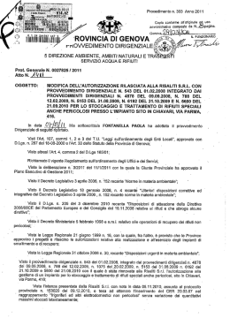 Stoccaggio Aut. Ordinario (Chiavari) variazione del 07