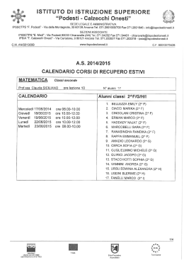 Corsi di recupero - Podesti – Calzecchi Onesti
