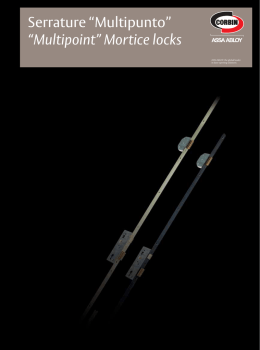 Serrature &ldquo;Multipunto&rdquo; &ldquo;Multipoint&rdquo; Mortice locks