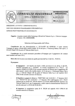 DIREZIONE ATTIVITA` AMMINISTRATIVA SERVIZIO RISORSE