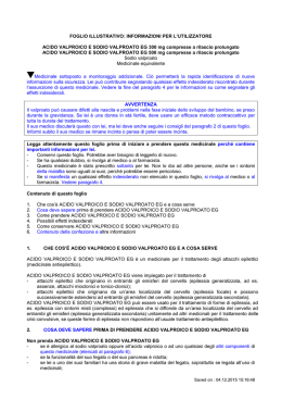 Specialit&agrave; medicinale ACIDO VALPROICO E SODIO