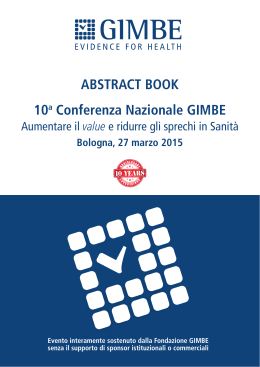 ABSTRACT BOOK 10a Conferenza Nazionale GIMBE