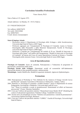 Visualizza CV - Universit&agrave; della Valle d`Aosta