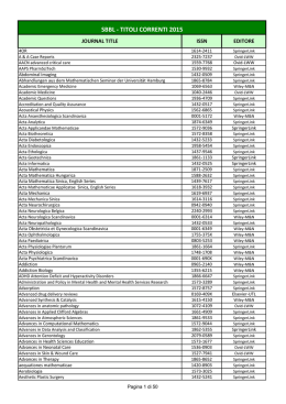 SBBL - TITOLI CORRENTI 2015