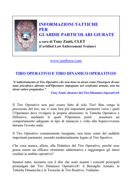 INFORMAZIONI TATTICHE PER GUARDIE