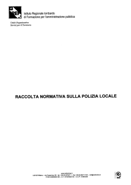 raccolta normativa sulla polizia locale