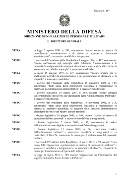 Ministero della Difesa &ndash; Attribuzione punteggio certificazioni