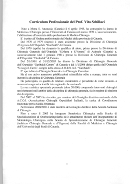 Curriculum Professionale del Prof. Vito Schillaci