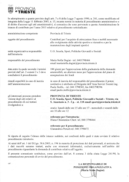 comunicato - Provincia di Trieste