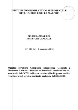 deliberazione 341 - IZS dell`Umbria e delle Marche
