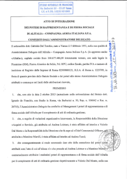 DEI POTERI DI RAPPRESENTANZA E DI FIRMA SOCIALE