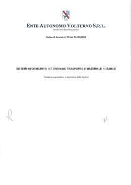 Sistemi Informativi e ICT Divisione Trasporto e Materiale Rotabile
