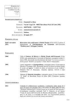 Curriculum - Universit&agrave; degli Studi Mediterranea
