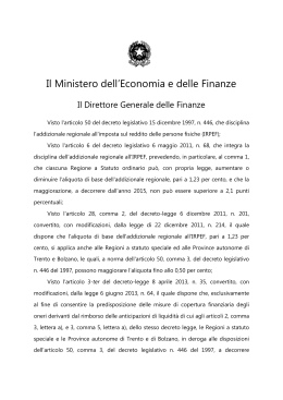 Decreto 18 dicembre 2015 - Ministero delle Finanze