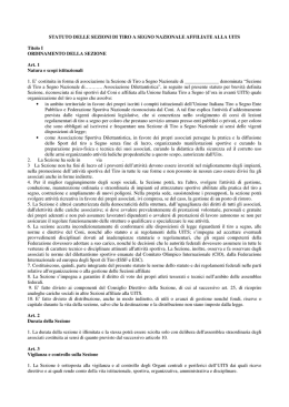 STATUTO DELLE SEZIONI DI TIRO A SEGNO