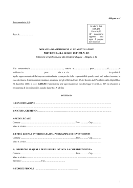 Domanda di ammissione alle agevolazioni (formato pdf)