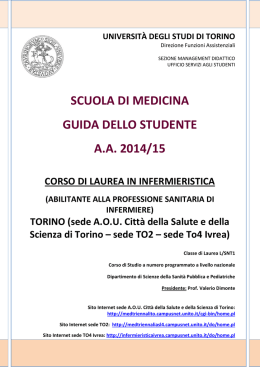 CORSO DI LAUREA IN INFERMIERISTICA (ABILITANTE ALLA