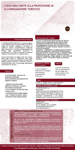 corso abilitante alla professione di accompagnatore turistico