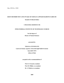 Diss. ETH No. 15929 ROOT DISTRIBUTION AND - ETH E