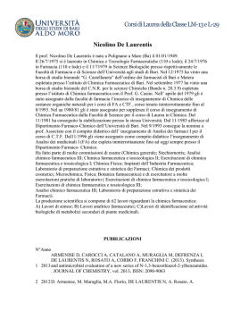 Corsi di Laurea della Classe LM-13 e L-29 Nicolino De
