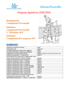 Indizione campionati Prov.li Serie e Categoria 2015-2016