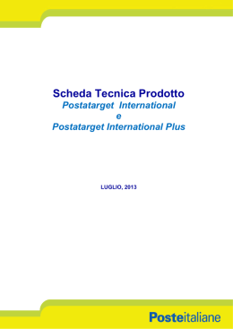 Scheda Tecnica Prodotto Gamma Postatarget