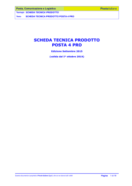 SCHEDA TECNICA PRODOTTO POSTA 4 PRO