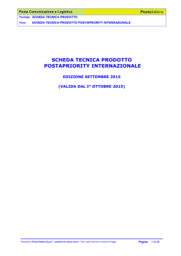 SCHEDA TECNICA PRODOTTO POSTA PRIORITY