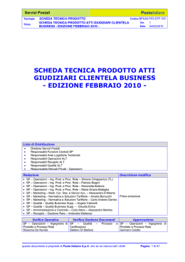 SCHEDA TECNICA PRODOTTO ATTI GIUDIZIARI CLIENTELA