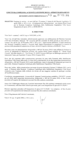 Page 1 REGIONE LIGURIA AZIENDA SANITARIA LOCALE N. 3
