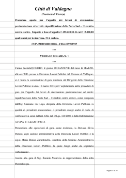 Verbale n. 1 - Comune di Valdagno