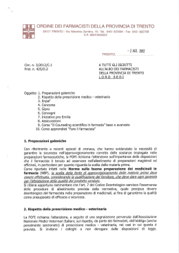 Circolare N°3/2012 - Ordine dei farmacisti