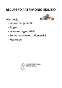 Mini guida alle spese per il recupero edilizio