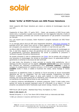 Solair `brilla` al M2M Forum con AEG Power Solutions