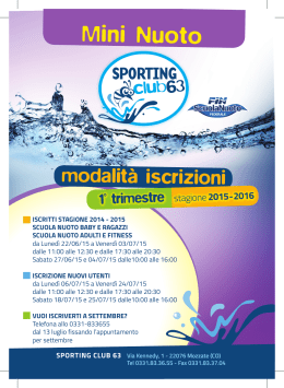 Mini Nuoto - Sporting Club 63