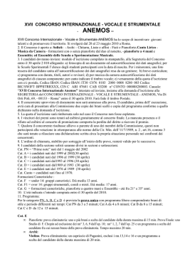 Il CONCORSO INTERNAZIONALE - VOCALE E