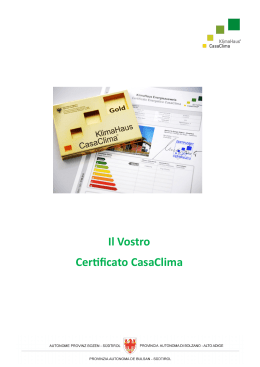 Il Vostro Certificato CasaClima