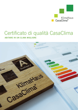 Certificato di qualità CasaClima