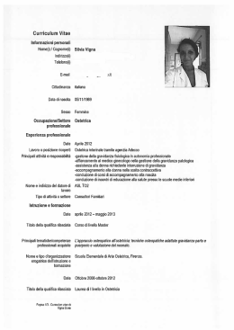 Curriculum Vitae - Collegio Interprovinciale Ostetriche