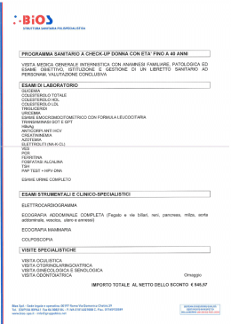 protocollo check-up donna