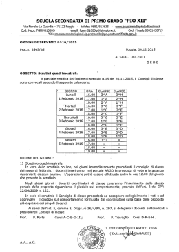 Ordini di servizio 16-17-18-19-20