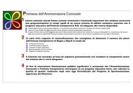Sintesi lavori commissione: studio ristrutturazione logistica dei plessi
