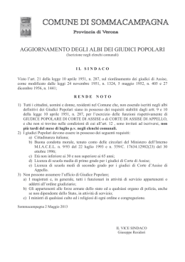 aggiornam ento degli albi dei giudici popolari