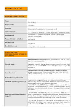 CV - Azienda Ospedaliera Senese