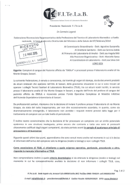 LetteraXEBOLAprotocollata - Fitelab Federazione Italiana Tecnici di