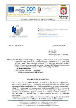 Ditte inviate (come da allegato) OGGETTO: PON FSE