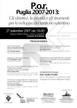 P.o.r. - Regione Puglia