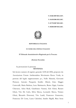 sentenza tar su ricorsi contro gli atti autorizzativi