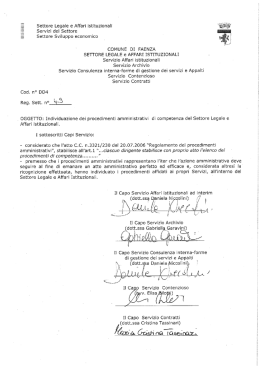 Settore Legale e Affari Istituzionali