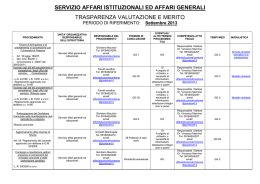 Servizio affari istituzionali ed affari generali